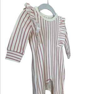 Pehr Organic Stripes Away Ruffle Romper and Hat
